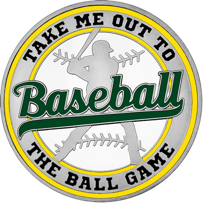 Dark Green "Baseball" with Yellow Outer Circular Borders